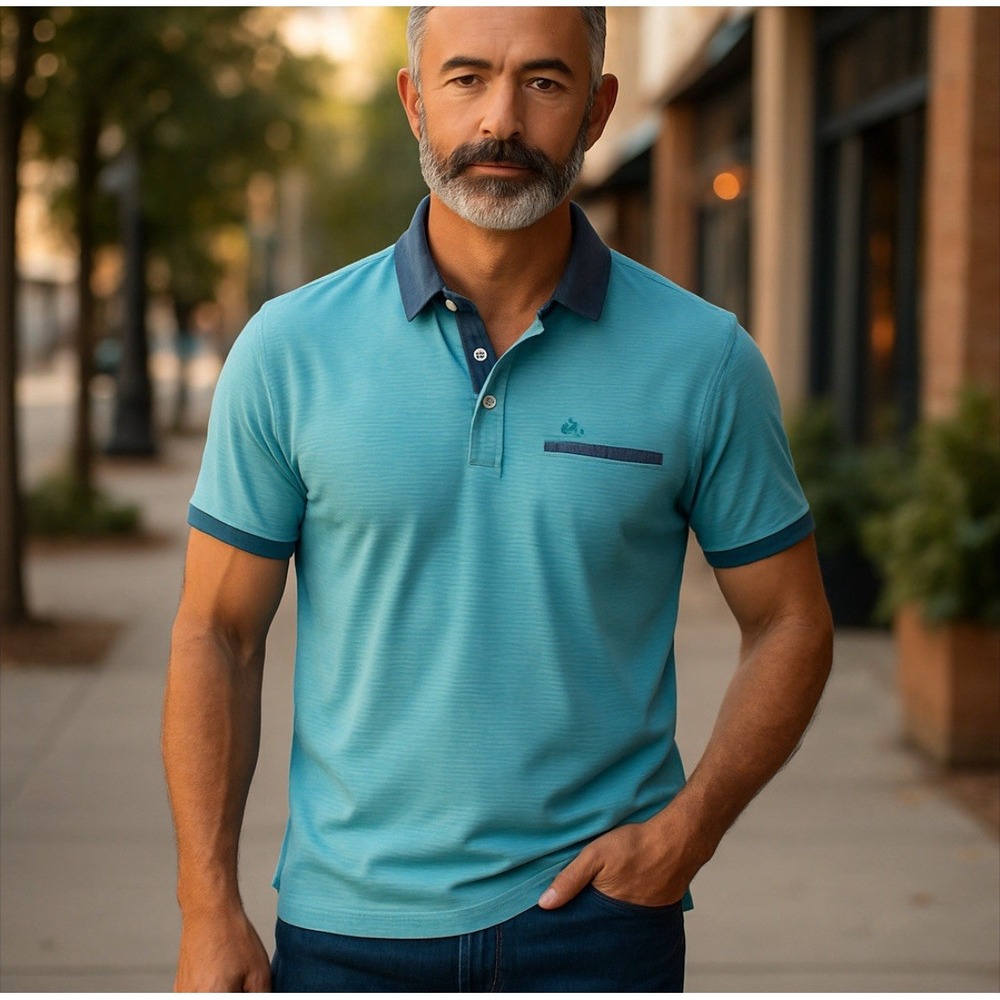 Original Penguin Mens M Polo Shirt Short Sleeve Solid Cotton by Munsingwear FLAW